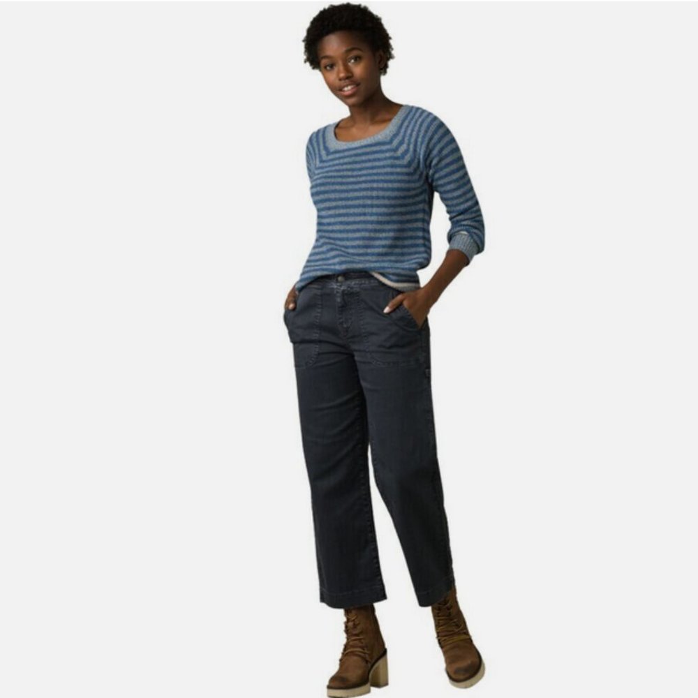 NEW prAna Women's Sancho Wide Leg Pants SZ 12 Regular Inseam Charcoal
